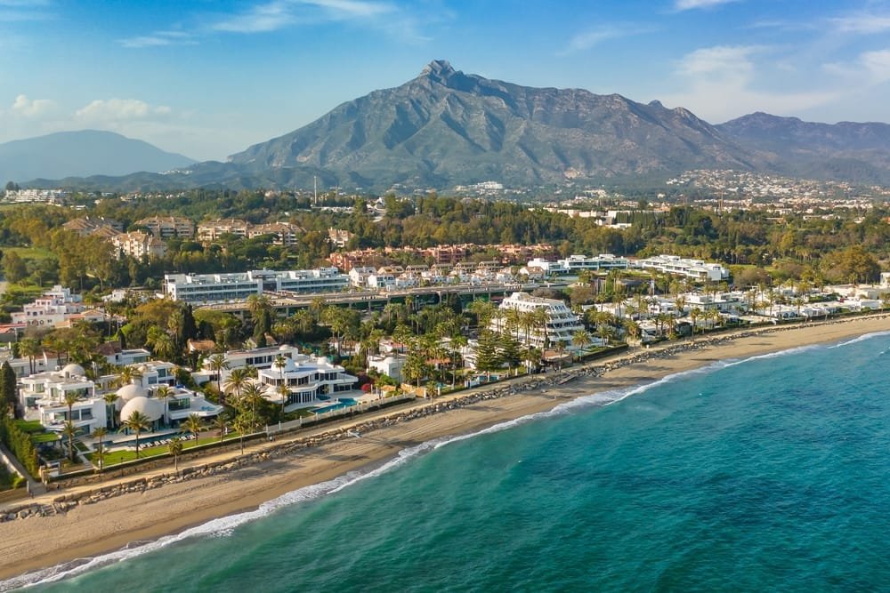 Aerial,View,Of,The,Luxurious,Marbella,Resort,Town,,Costa,Del